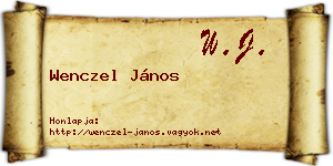 Wenczel János névjegykártya